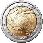 2 евро Италия 2004 год 50 лет Всемирной продовольственной программы
