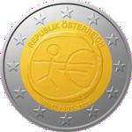 2 евро Австрия 2009 год 10 ЛЕТ ВВЕДЕНИЯ ЕВРО