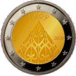 2 евро Финляндия 2009 год 200 лет автономии Финляндии и учреждения центральных правительственных учреждений