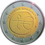 2 евро Греция 2009 год 10 ЛЕТ ВВЕДЕНИЯ ЕВРО