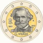 2 евро Италия 2013 год 200 лет со дня рождения Джузеппе Верди