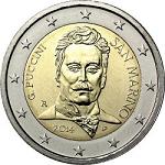 2 евро Сан-Марино 2014 год 90 лет со дня смерти Джакомо Пуччини