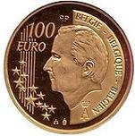 100 евро Бельгия 2005 год 175 лет независимости Бельгии
