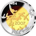 5 евро Финляндия 2007 год 90 лет независимости Финляндии