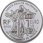 1,5 евро Франция 2002 год Мон-Сен-Мишель