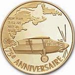 20 евро Франция 2002 год 75 лет со дня первого одиночного перелета Атлантики