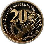 20 евро Франция 2002 год Прощай, Франк