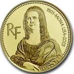 20 евро Франция 2003 год 500 лет картине "Джоконда"