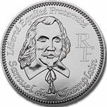 1/4 евро Франция 2004 год 400 лет со дня прибытия французов в Америку