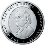 10 евро Германия 2004 год 200-летие Эдуарда Мерике