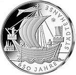 10 евро Германия 2006 год 650 лет Ганзейскому союзу