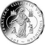 10 евро Германия 2007 год 800 лет со дня рождения Елизаветы фон Тюринген