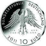 10 евро Германия 2011 год 150 лет открытию праптицы археоптерикс
