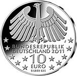 10 евро Германия 2011 год 100 лет туннелю под Эльбой в Гамбурге