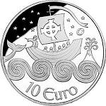 10 евро Ирландия 2011 год Святой Брендан «Мореплаватель»