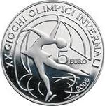 5 евро Италия 2005 год Зимние Олимпийские игры-2006 в Италии: Фигурное катание