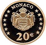 20 евро Монако 2002 год Князь Монако Ренье III