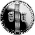 8 евро Португалия 2006 год 150 лет железной дороге в Португалии
