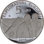 5 евро Сан-Марино 2011 год Европейские исследователи: Антонио и Роберто Паззаглия
