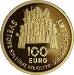 100 евро Словакия 2010 год Деревянные церкви словацких Карпат
