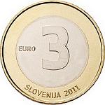 3 евро Словения 2011 год 20 лет независимости Словении