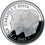 10 евро Испания 2003 год 25 лет Конституции