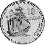 10 евро Испания 2003 год Парусник "Хуан Себастьян де Элькано"