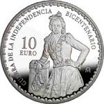 10 евро Испания 2008 год 200 лет Войны за независимость Испании (1808—1814): Оборона Монтелеона