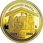 200 евро Испания 2003 год 25 лет Конституции